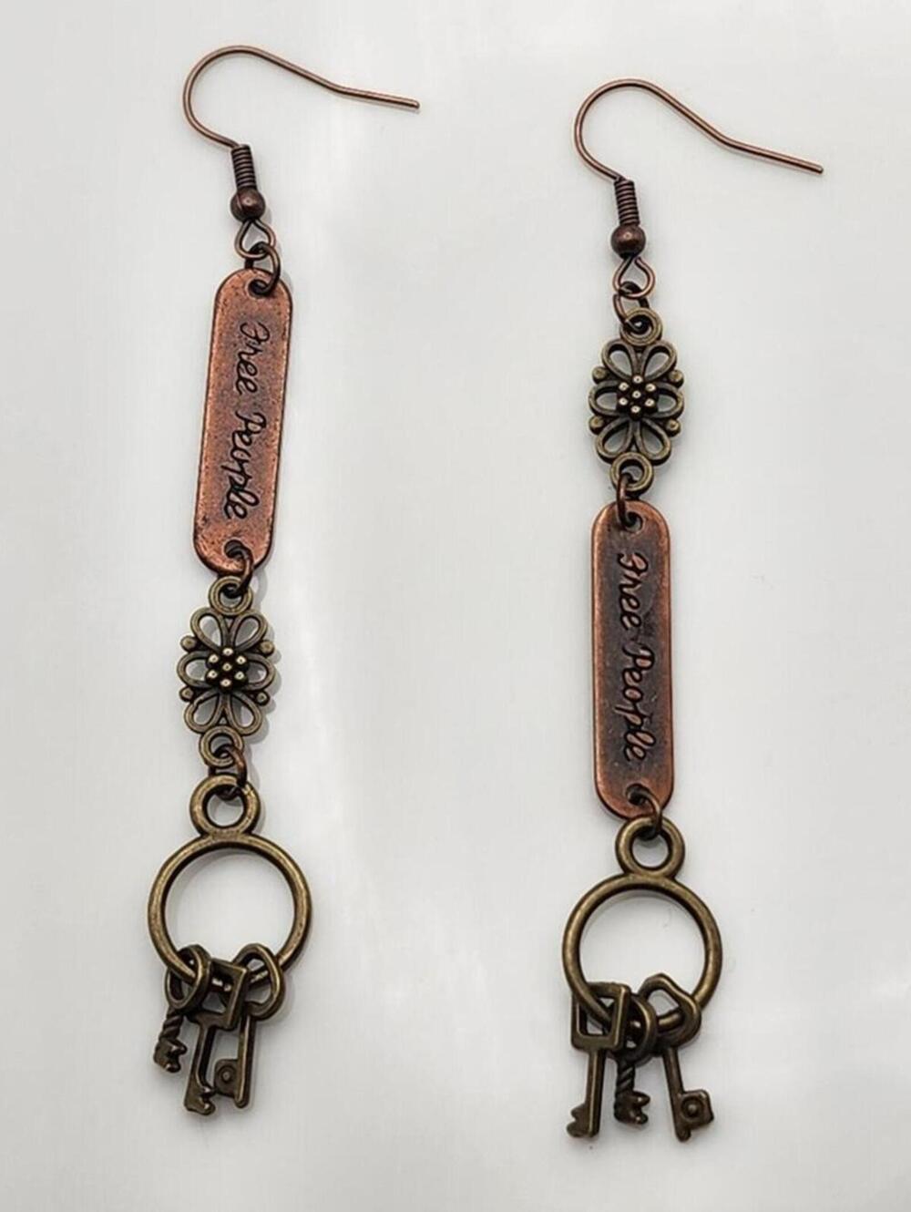 Keeper's Secret Free People Mismatched Key Earrings - Picture 2 of 10